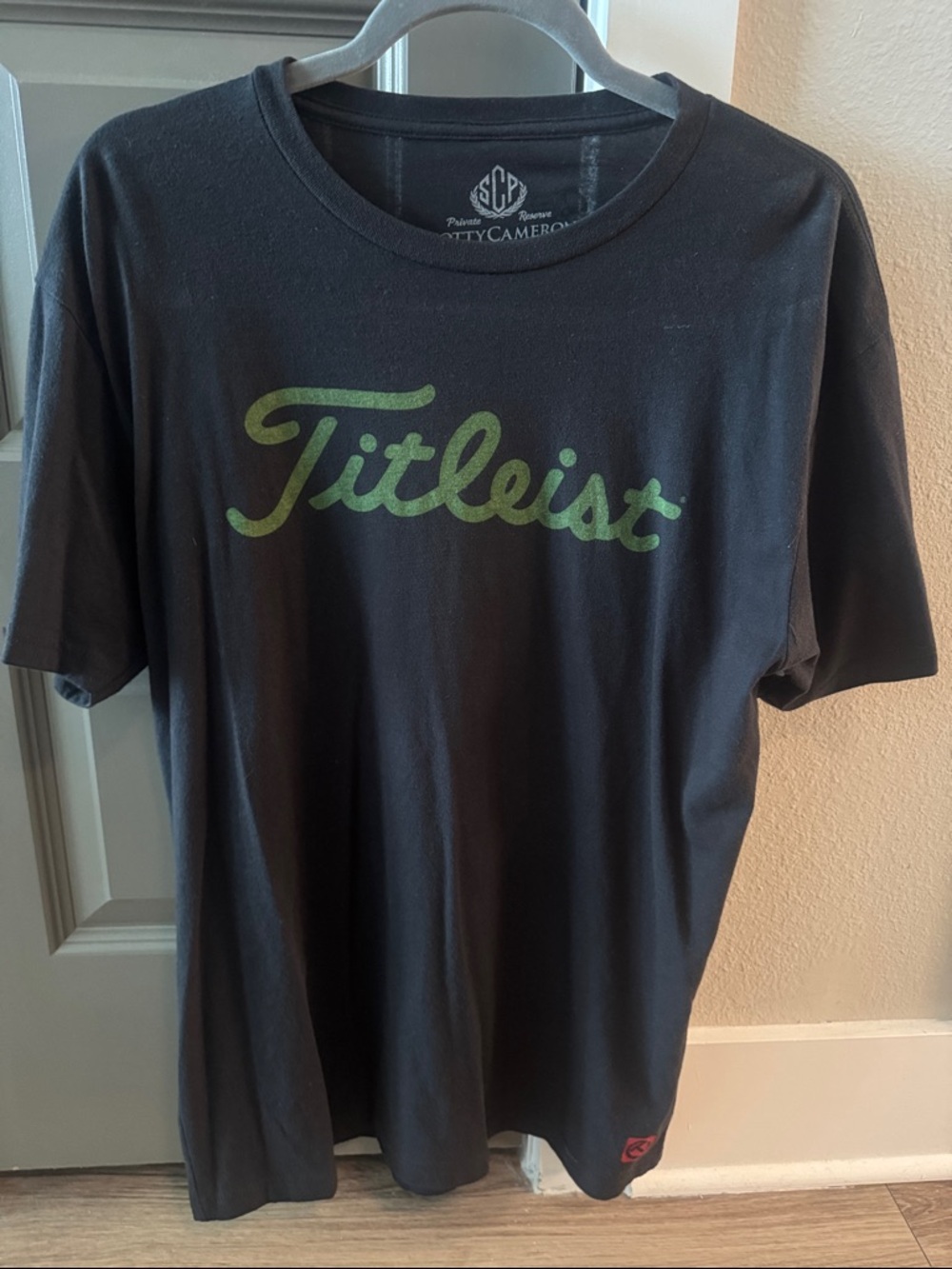 Titleist Black T‑Shirt with Green Script Logo